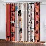 XDJQZX Vorhang Blickdicht Mit Ösen 3D EIN Fotodruck des Jungen Druck Muster Thermo Verdunklungsvorhänge, Gardinen Für Schlafzimmer Wohnzimmer Kinderzimmer Fensterdekoration 260X240 cm 2Er S