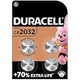 Duracell Specialty 2032 Lithium-Knopfzelle 3 V, 4er-Packung , mit Kindersichere Technologie, für die Verwendung in Schlüsselanhängern, Waagen, Wearables und medizinischen Geräten (CR2032 /DL2032)