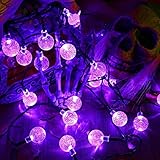 Fangfang QingTao wasserdichte Solarkugel Lichterketten 7M 50 LED-Kristallkirsch Ball Solarbetriebene Gartenschnur-Licht Innenhof Baum-Hauptraum Dek