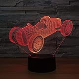 MMYYY 3D-Nachtlicht, altes Rennauto, USB-Nachtlampe, 7 Farbwechsel, LED, 3D-Atmosphäre, visuelles Nachtlicht, Innenbeleuchtung