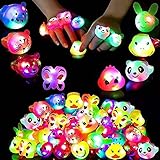 Hoothy LED Blinkende Ringe Leuchtringe Fingerlichter Ring für Finger Mitgebsel Gastgeschenke Kindergeburtstag Halloween Karneval Partyartikel Zubehör Geburtstag Kinder Giveaways Jungen & M