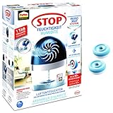 Pattex Luftentfeuchter Stop Feuchtigkeit AERO 360°, hocheffizienter Raumentfeuchter, nachfüllbar, reduziert Feuchtigkeit Gerüche & Schimmel, Spar-Set 1 Gerät + 3x450g Tab (1+2 extra), 9HPLAGSP1X