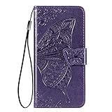 TingYR Hülle für Xiaomi Redmi 9 Activ Schutzhülle, Handyhüllen Flip Hülle Wallet Stylish mit Standfunktion und Magnetisch PU Tasche Schutzhülle.(Lila)