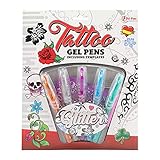 Toi-Toys 45622A Tattoo Gelstifte 5 Stück, Glitzergelstifte mit Schab