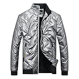 Herren Langarm Regular Fit Winterparka Herren Puffer Skijacke, Daunenjacke Warme Verdickt Fleece Gefüttert Steppjacke Herbst Winter Outdoor Ski Snowboard Wandern Thermo Pufferjacke für M