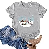 Weihnachten cowboystiefel Damen Sommer Oberteil blau Bluse weihnachtsmotiv Damen träger Tshirt Damen Pullover für Damen Tunika Weiss Damen Hemd Frauen blusentops Damen zeramelly