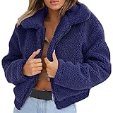 XTBFOOJ herbst klamotten damen violett pullover damen wolle jacke damen pullover farbblock pullover damen winterjacke parka grun strickmantel lang blau long