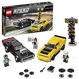 LEGO 75893 Speed Champions 2018 Dodge Challenger SRT Demon und 1970 Dodge Charger R/T Bauset, Rallyeauto, Spielfahrzeuge fü