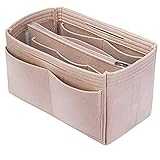 NEPAK Handtaschen Organizer, Filz Taschenorganizer für Frauen Handtasche,Abnehmbare Reißverschluss-Tasche,Beige - M