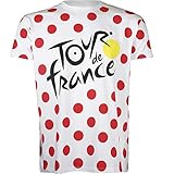 Tour de France Herren T-Shirt Radshirt Fahrradtrikot Offizielle, Weiß/Rot, S