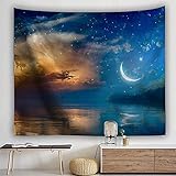 NHhuai Wandteppich Tapestry Wanddeko für Kinderzimmer Wohnzimmer Yogamatte Picknickdecke Strandtücher Fantasieuniversum sternenklares Hinterg