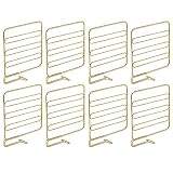 mDesign Vielseitiger Metalldraht-Schrank-Regalteiler und Trennwand für die Aufbewahrung und Organisation im Schlafzimmer, Bad, Küche und Büro, einfache Installation, 8 Stück, weiches Messing