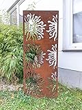 Zen Man Edelrost Garten Sichtschutz aus Metall 1mm Rost Gartenzaun Gartendeko Rost Sichtschutzwand 031752-2 B50H125cm 6,9kg