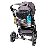 Diago Universal Einkaufsnetz XL für Kinderwagen, Buggy, Sportwagen, Jogger und Zwillingswagen/einfacher Klickverschluss/extra großes Kinderwagennetz - Schw