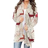 MOKBAY Sweatshirt Weihnachts Pullover Damen schneemann Offene Front Langarm Lose Flowy Saum Strickjacke Mantel Damen Cute Hoodie Familien Pullover Set Kawaii Hoodie Hoodie U