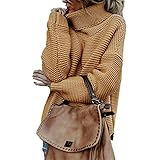 ZDDHOODY Damen Strickpullover Rollkragenpulli Sweater Strickjacke Langarm Winterjacke Sweatshirt Für Herbst und Winter Chunky Rollkragenpullover Damen Langarm Strickpullover Pullover Top