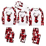 Weihnachten Schlafanzug Familie Langarm Pyjama Set Langarm T-Shirt Tops und Lange Hose Nachthemd Nachtwäsche Hausanzug für Fun-Nachtwäsche Familie Herren Damen Junge M