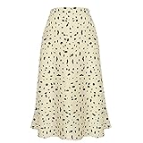 Frauen Casual Hohe Taille Rock Leopard gedruckt Muster A-Linie Stil Kleid Beige/Blau/Schwarz/Ingwer, beige, 44