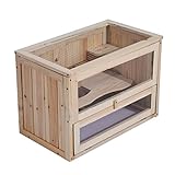 PawHut Nagerkäfig Hamsterkäfig Käfig Mäusekäfig Kleintierkäfig Holz 60 x 35 x 42