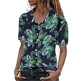 Hemd kariert grün Damen Sommer T-Shirt Casual Streifen Patchwork Kurzarm Oberteil Tops Bluse Shirt Modeoberteile Basic Langarm Oberteile Color Block Bluse Shirt Lässig Tshirt M