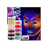 BETUGIFT Fluoreszierender Eyeliner Gesicht Körperbemalung Fluoreszierende Neon Rainbow Eyeliner Lidschatten auf Wasserbasis Lidschatten Make-up für Halloween Art Party Fancy Make Up (E, 1PC)