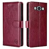xinyunew Handyhülle für Samsung Galaxy J7 2016/J710 Hülle,Hülle Handyhülle iPhone Leder Flip Case Ständer PU Brieftasche Schutzhülle für Samsung Galaxy J7 2016/J710,R