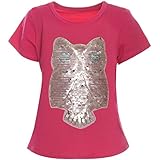 BEZLIT Kinder Mädchen Wende-Pailletten T-Shirt Bluse Kurzarm Sweat Shirt 21256 Pink Größe 128