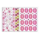 GHGNFG Valentinstag Wandaufkleber Wandaufkleber für Paare Leopardenmuster Rote Lippen Wandaufkleber Wohnzimmer Schlafzimmer Kreative Dekorative Wandaufkleber Fensteraufkleber (as Shown, One Size)