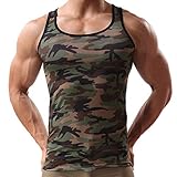 Tank Top Open Edge Mode Camouflage ÄRmelloser Muskelshirt Military Unterhemd NatüRlichem, Weichem Slim Fit Sommershirt FüR Bodybuilding Training Jogging Work