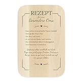 Casa Vivente Frühstücksbrettchen mit Gravur, Rezept Oma, Brotbrett aus hellem Holz, Geburtstagsgeschenk
