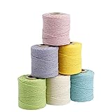 Filani Lieblingsgarn - Multipack Pastell - 6 x Premium Garn aus Baumwolle 1 mm x 65 m für Makramee und B