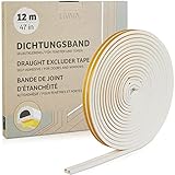 Dichtungsband Selbstklebend Wasserdicht Weiß: 12m Premium Dichtband Selbstklebend Wasserdicht für Tür und Fenster Dichtung – Türdichtung, Tür Zugluftstopper Fenster – Türdichtung selbstklebend LIVAI