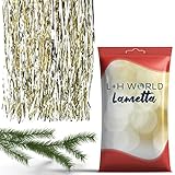 L + H WORLD 5X Silber Lametta | Hochwertig glänzender Lametta - täuschend echt | ideal als Deko Dekoration Weihnachtsschmuck für den Christbaum Tannenbaum Weihnachtsbaum zu W