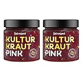 Fairment Kultur Kraut Pink - lebendiges Bio Sauerkraut im Glas mit Rotkohl, Ingwer und Koriander - natürlich fermentiert und nicht p