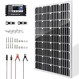 100W Solar Panel Kit Wasserdichtes tragbares Monokristallines Solarmodul mit 30A Laderegler für Off Grid System, Wohnwagen, Camping, Auto, Boote, Wohnmob