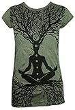 Sure Damen T-Shirt - Wicca Art Guru Größe S M L Magie Hexe Totem Buddha Yoga Festival Sommer Zen Hippie (Olive Grün M)