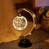 The Enchanted Mondlampe, Mondlampe Kinder Nachtlicht Galaxienlampe, USB/Batterie Betrieben Enchanted Lunar Lamp, Hängende LED Mondlampe Nachtlicht mit Ständer Tischlampe für Zuhause S
