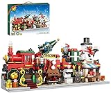 XDJ DIY Bausteine ​​Set, 838 Stücke 4 In 1 Weihnachtszug, Mit Licht Und Schneemann, Kompatibel Lego Schöpfer Modell Ziegelsteine, Kind Weihnachten Und Geburtstag Blöcke Spielzeug