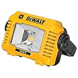 DEWALT LED Akku-Baustellenleuchte DCL077 (sehr hohe Lichtstärke von bis 2.000 Lumen, robuster Multi-Positionsgriff, IP54, mit Stativaufnahme 1/4' und 5/8', Lieferung ohne Akku und Ladegerät)