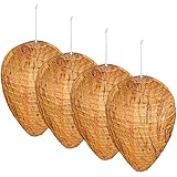Gardigo Wespennest Attrappe 4er Set | Künstliches Wespennest für Wespenabwehr draußen | Zum Aufhängen im Garten | Wespenschutz, Wespenvertreib