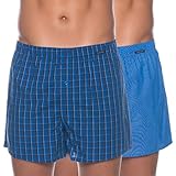 Schiesser Herren Boxershorts Web (2er Pack), Dunkel Blau (Royal), XL