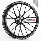 Felgenrandaufkleber GP im GP-Design passend für 17 Zoll Felgen für Motorrad, Auto & mehr - Silb