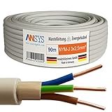 TechMech 90m NYM-J 3x2,5 mm² Mantelleitung Feuchtraumkabel Elektrokabel Kupfer Made in Germany