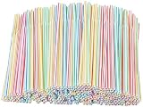 1000PCS Bunte Streifen Strohhalme,biegen Strohhalme ,Wiederverwendbare Strohhalme ,die für Kinder und Erwachsene geeignet sind für Milch, Saft, Cocktail - 1000 STÜCKE