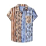 Hawaii Hemd Männer Herren Hemden Kurzarm Hawaii Blumenhemd Sommer Hemd Bedrucktes Shirt Alltag Freizeithemden Stehkragen Casual Atmungsaktivität Strandhemd Sport T