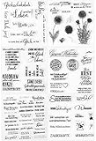 ESHOWEE Silikonstempel Sprüche Deutsch Set,6 Blätter Silikon Stempel Clear Stamps Deutsche Texte,Stampin Up Stempel Silikon Vintage Geburtstag für DIY Bullet Journal Scrapbooking Fotoalb