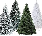 XONIC Künstlicher Weihnachtsbaum Tannenbaum 30,60,90,120, 150, 180,210 240cm Christbaum Baum GRÜN Weiss Schnee (90, Weiss)