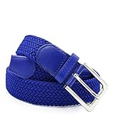 GLOMY Elastischer Gürtel für Damen und Herren Belt in Einfarbig oder Doppelfarben Unisex, blau, 105