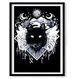 Wölfe Rudel Fenrir Wolf Odin Viking Valhalla Poster Bild Druck Print Mond Tiny T