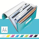Leitz 45890051 Fächermappe WOW, A4, 6 Fächer, PP, eisb